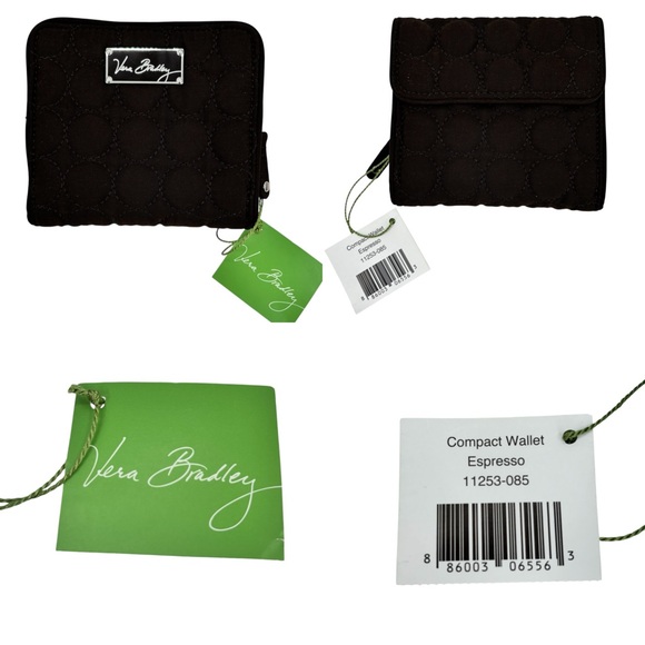 Vera Bradley Chocolate Expresson Brown Quilted Bifold Wallet NWT - Picture 5 of 7